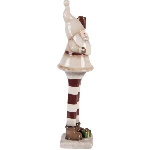 Clayre & Eef Dekorace Santa Claus 9x8x30 cm béžovo-červená