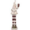 Clayre & Eef Dekorace Santa Claus 9x8x30 cm béžovo-červená