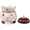 Clayre & Eef Úložný hrnec s víkem 16x19 cm béžovo-červený