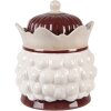 Clayre & Eef Úložný hrnec s víkem 16x19 cm béžovo-červený