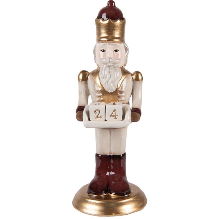 Clayre & Eef Dekorace Oříšek s Kalendářem 10x10x27 cm