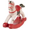 Clayre & Eef 6CE2263 Dekorativní houpací kůň béžovo-červený 12x4x11 cm