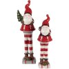 Clayre & Eef Dekorace Santa Claus 7x7x23 cm červená/bílá