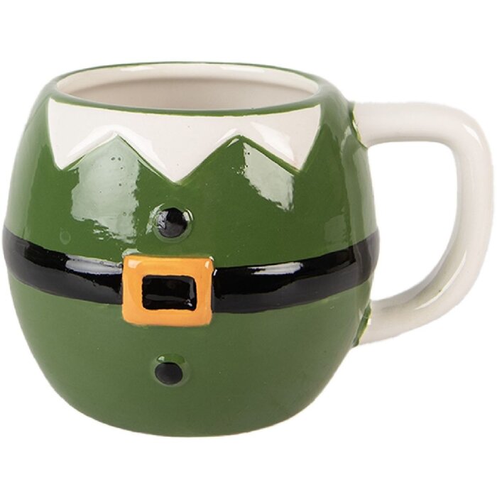 Clayre & Eef Hrnek 450 ml zelený/černý 14x11x9 cm