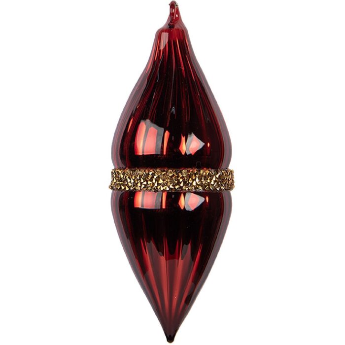 Clayre & Eef Vánoční koule červeno-zlatá 6x17 cm