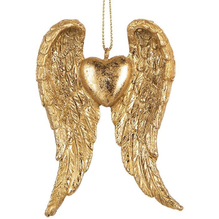 Clayre & Eef 6PR5641 Zlaté křídlo - dekorační závěs 6x2x9 cm