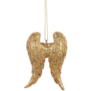 Clayre & Eef 6PR5641 Zlaté křídlo - dekorační závěs 6x2x9 cm