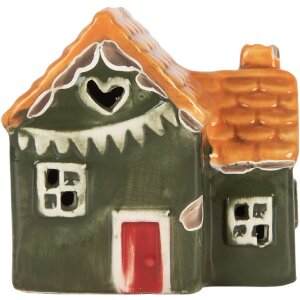 Clayre & Eef Dekorační domeček s LED 8x6x8 cm