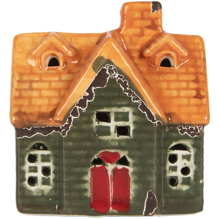 Clayre & Eef Dekorativní domeček s LED 8x5x8 cm