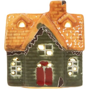 Clayre & Eef Dekorativní domeček s LED 8x5x8 cm