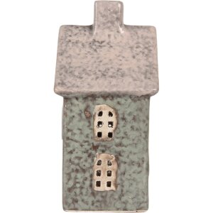 Clayre & Eef Svícen Dům 8x7x14 cm - Zelený a Růžový