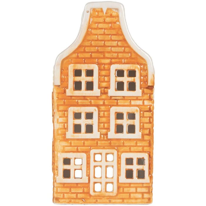 Clayre & Eef Dolomitový svícen domeček 9x10x19 cm pro teelicht