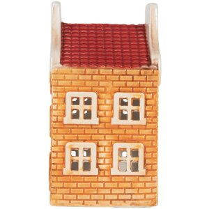 Clayre & Eef Dolomitový svícen domeček 9x10x19 cm pro teelicht