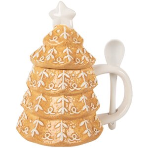 Clayre & Eef Hrnek s víkem a lžičkou 350 ml