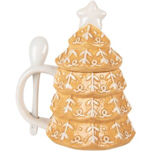 Clayre & Eef Hrnek s víkem a lžičkou 350 ml