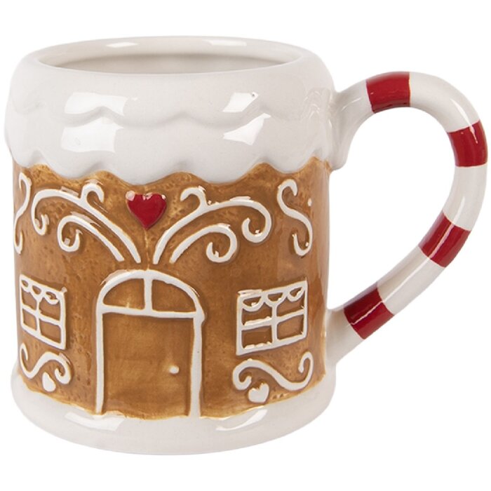 Clayre & Eef Hrnek 350 ml, 14x10x10 cm, Dolomit - Rustikální styl