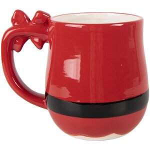 Clayre & Eef Hrnek 13x9x11 cm / 400 ml Červeno-černý