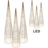Clayre & Eef Dekorační kužely LED (Sada 3) průměr 20x80/16x60/11x40 cm / 6xAA