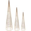 Clayre & Eef Dekorační kužely LED (Sada 3) průměr 20x80/16x60/11x40 cm / 6xAA