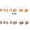 Clayre & Eef Světelný řetěz Domy 10 LED 150cm