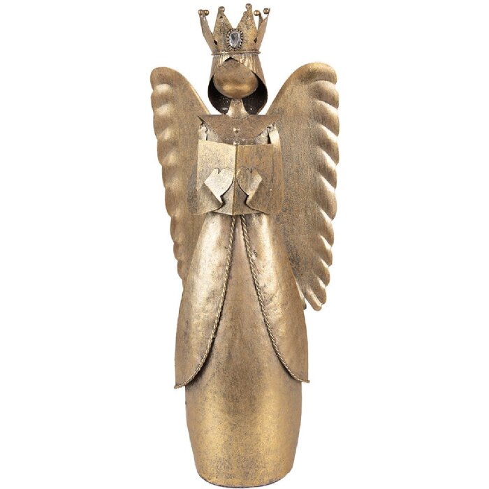 Clayre & Eef 6Y5943 Dekorativní anděl 17x10x39 cm hnědý