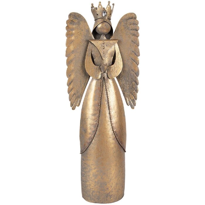 Clayre & Eef Dětský vánoční anděl z kovu 17x10x46 cm