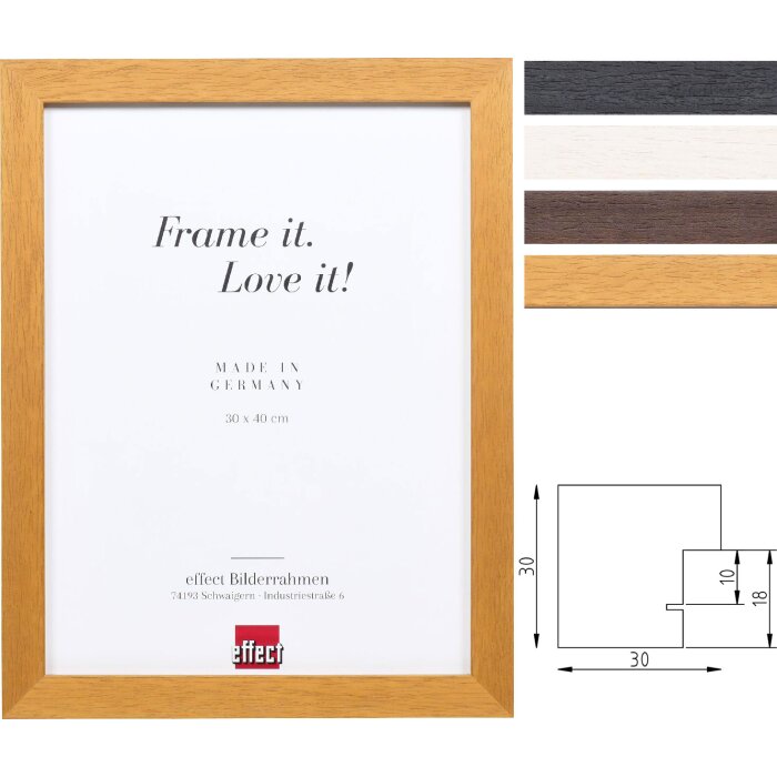 effect Zrcadlo na stěnu Profil 52 – masivní dřevo bílé wenge dub