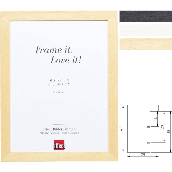 effect Nástěnný zrcák Profil 55 – bílá, přírodní, černá