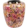 Clayre & Eef 66379 Dekorační váza žlutá/růžová 33x36 cm