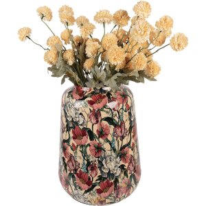 Clayre & Eef 66382 Dekorační váza béžovo-růžová Ø 27x34 cm