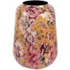 Clayre & Eef 66383 Dekorační váza žlutá/růžová Ø 27x34 cm