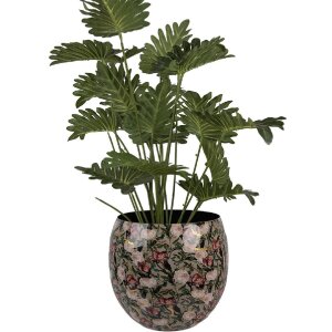 Clayre & Eef 66386 Dekorační váza šedá/růžová 28x25 cm