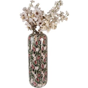 Clayre & Eef 66391 Dekorační váza šedo-růžová 25x70 cm
