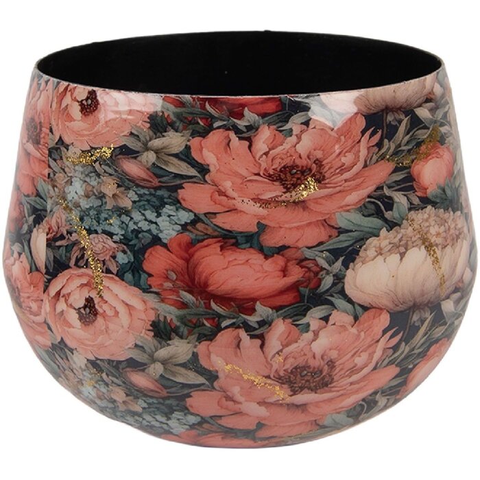 Clayre & Eef Květináč Ø 13x10 cm Růžovo-zelený