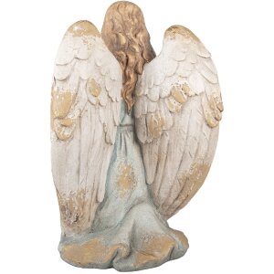 Clayre & Eef Dekorace Anděl 34x36x55 cm Béžovo-modrá