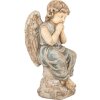Clayre & Eef Dekorace Anděl 32x23x56 cm Béžovo-šedá