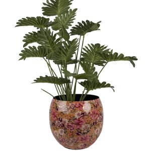 Clayre & Eef 66387 Dekorativní váza Ø 28x25 cm Žlutá-Růžová