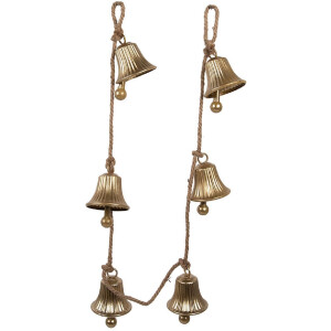 Clayre & Eef dekorativní zvonečky zlaté 9x9x135 cm
