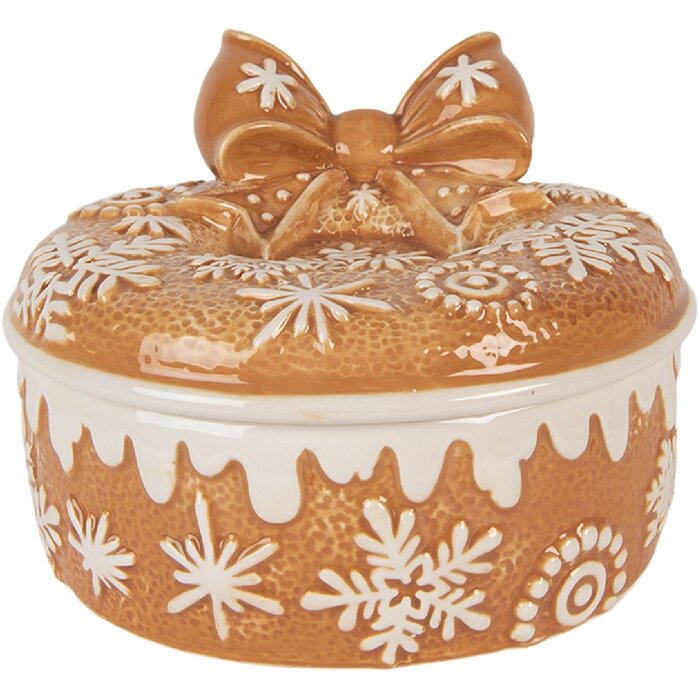 Clayre & Eef Úložný květináč s víkem 20x13 cm keramický