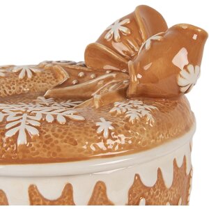 Clayre & Eef Úložný květináč s víkem 20x13 cm keramický