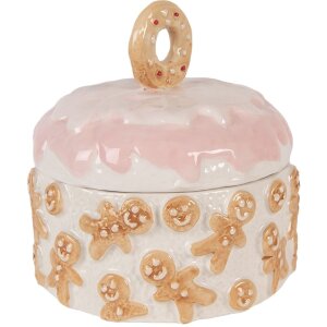 Clayre & Eef Úložný hrnec s poklicí 18x18 cm Keramika