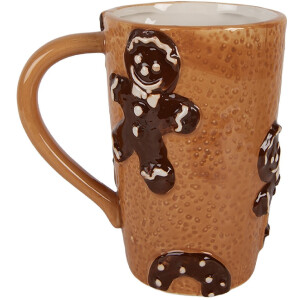 Clayre & Eef Hrnek 575 ml 14x10x15 cm hnědo-béžový