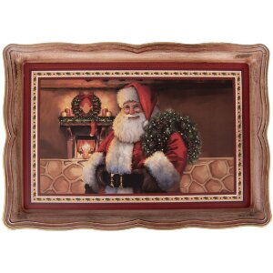 Clayre & Eef Podnos 31x22x2 cm hnědo-červený