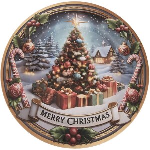 Clayre & Eef Podnos na talíře Ø 33x1 cm šedý/červený