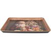 Clayre & Eef Podnos 31x22x2 cm hnědo-červený