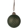 Clayre & Eef Vánoční koule Ø 8x9 cm Zelená