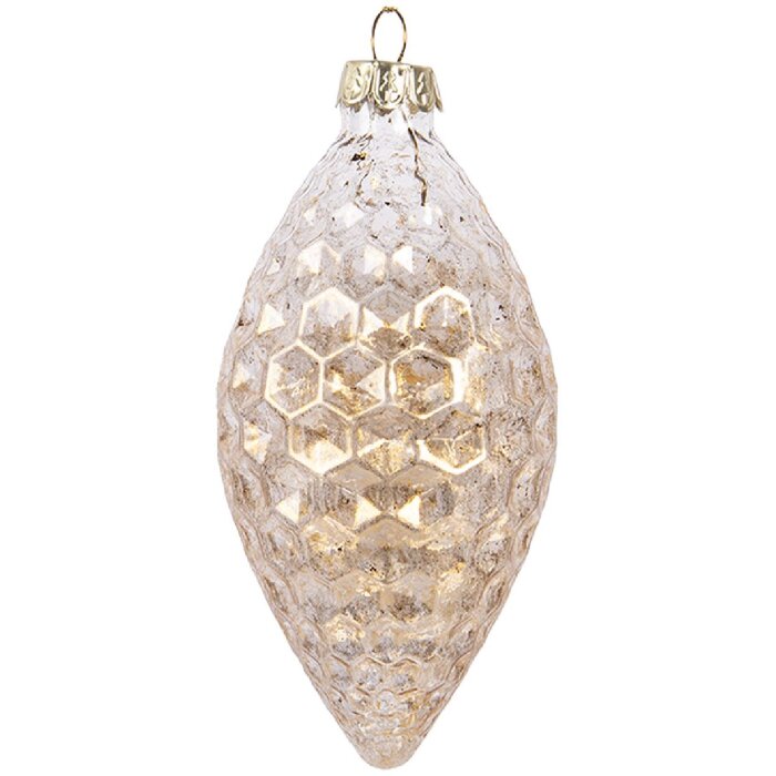 Clayre & Eef Vánoční koule zlatá 6x12 cm