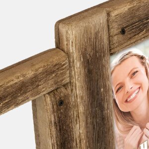 ZEP Fotogalerie Lerici – Dřevěný obrazový rám pro 3 fotografie, rustikálně hnědý, 53x46 cm