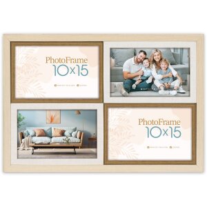 ZEP SH446 PS Rám pro 4 fotografie, přírodní bílá a hnědá