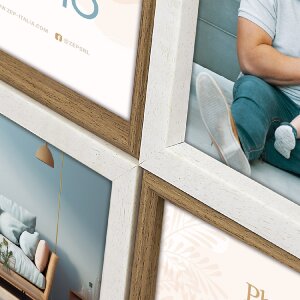 ZEP SH446 PS Rám pro 4 fotografie, přírodní bílá a hnědá